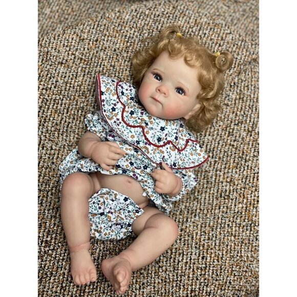 🆕18 Inch Full Vinyl Body Reborn Baby Dolls Girl Newborn Doll Blonde Hair - Picture 2 of 8